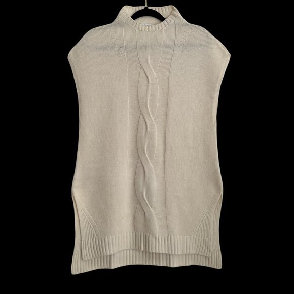 Akris Punto Cashmere Wool Blend Sweater Vest Long L High Neck - Picture 9 of 15